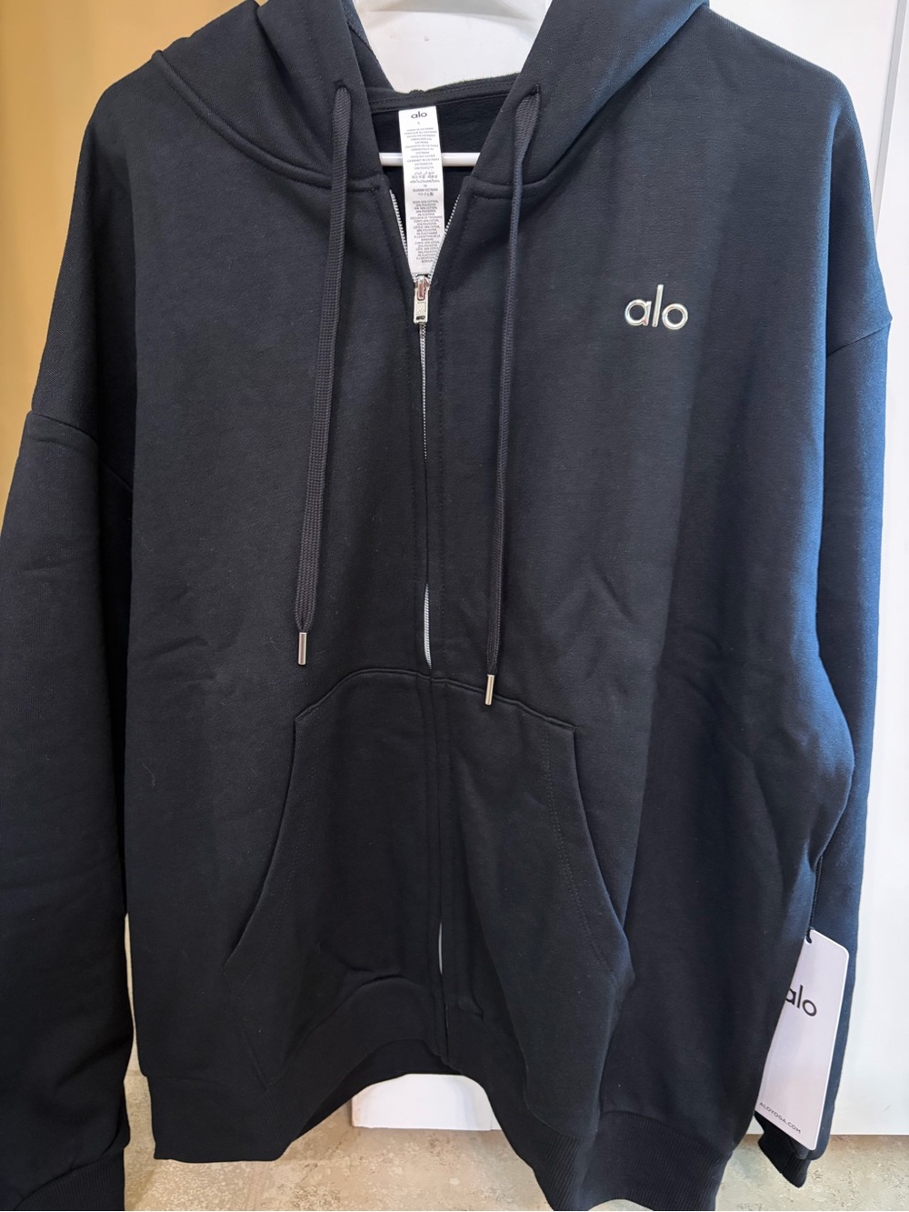 ALO Yoga Black Full-Zip Accolade Hooded Sweatshirt